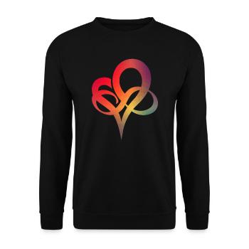 Herz Symbol Farbverlauf - Unisex Pullover - Schwarz - Vorne - Alina (178cm) & Michal (187cm)
