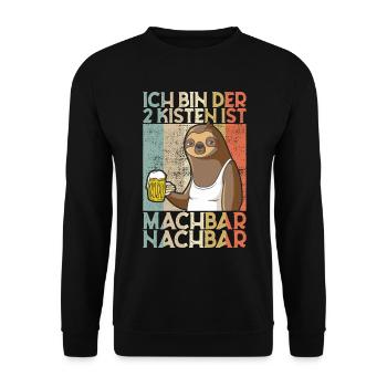 2 Kisten sind machbar Nachbar Einweihung Geschenk - Unisex Pullover - Schwarz - Vorne - Alina (178cm) & Michal (187cm)