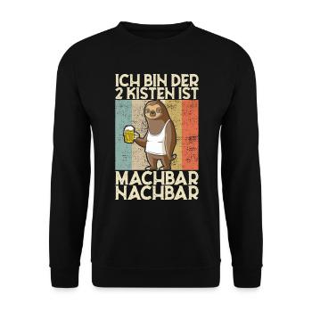 2 Kisten sind machbar Nachbar Einweihung Geschenk - Unisex Pullover - Schwarz - Vorne - Alina (178cm) & Michal (187cm)