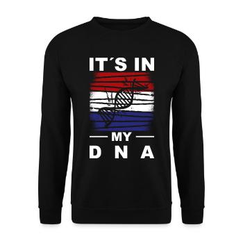 Niederlande Flagge Holland Niederländische Fahne - Unisex Pullover - Schwarz - Vorne - Alina (178cm) & Michal (187cm)