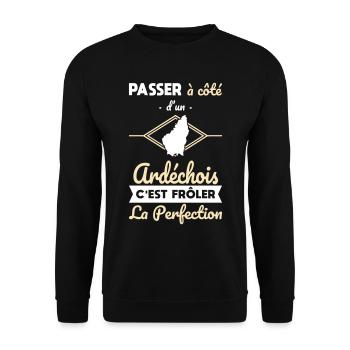 Ardéchois - Frôler la perfection - Ardèche - Sweat-shirt Unisexe - noir - Devant - Alina (178cm) & Michal (187cm)