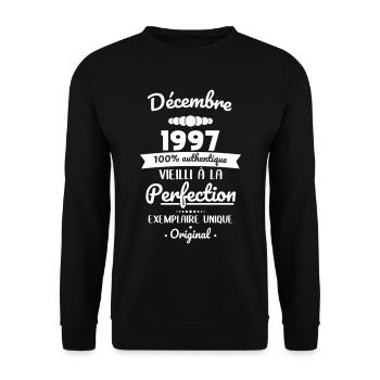 Anniversaire 25 ans - Décembre 1997 Original - Sweat-shirt Unisexe - noir - Devant - Alina (178cm) & Michal (187cm)