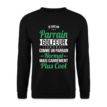 Parrain golfeur comme un parrain normal plus cool - Sweat-shirt Unisexe - noir - Devant - Alina (178cm) & Michal (187cm)