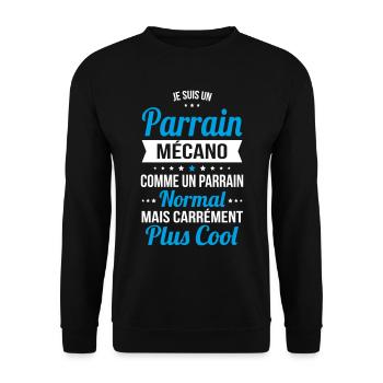 Parrain mécano comme un parrain normal plus cool - Sweat-shirt Unisexe - noir - Devant - Alina (178cm) & Michal (187cm)