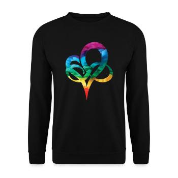 LGBTQ Rainbow Heart Pride Heart Gift - Unisex Sweatshirt - black - Front - Alina (178cm) & Michal (187cm)