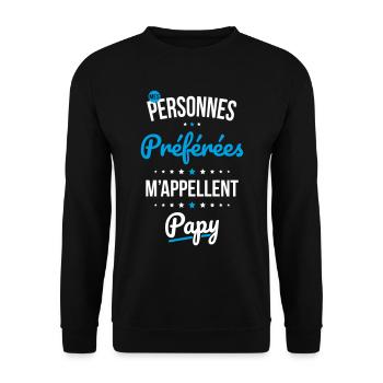 Mes personnes préférées m'appellent Papy - Cadeau - Sweat-shirt Unisexe - noir - Devant - Alina (178cm) & Michal (187cm)