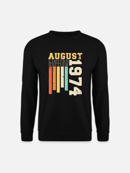 August 1974 Jahrgang Retro Geburtstag Geschenk - Unisex Pullover - Schwarz