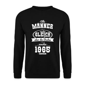 60e anniversaire - Les meilleurs sont nés en 1965 - Sweat-shirt Unisexe - noir - Devant - Alina (178cm) & Michal (187cm)