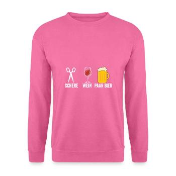 Wein Schere Paar Bier - Unisex Pullover - Pink - Vorne