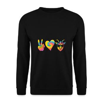 Chèvres - Sweat-shirt Unisexe - noir - Devant - Alina (178cm) & Michal (187cm)