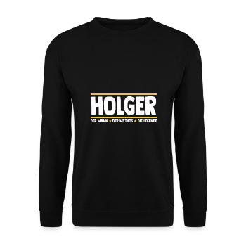 Holger - Sweat-shirt Unisexe - noir - Devant - Alina (178cm) & Michal (187cm)