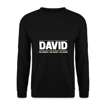 David - Unisex Sweatshirt - black - Front - Alina (178cm) & Michal (187cm)