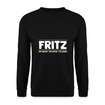 Fritz - Unisex Pullover - Schwarz - Vorne - Alina (178cm) & Michal (187cm)