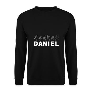 Sign Language Daniel - Unisex Sweatshirt - black - Front - Alina (178cm) & Michal (187cm)