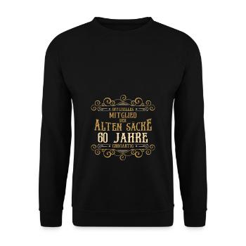 Mitglied Alte Säcke 60 Jahre großartig - Unisex Pullover - Schwarz - Vorne - Alina (178cm) & Michal (187cm)