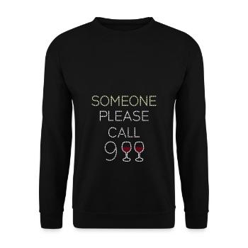 Bitte jemand 9 Wein Wein anrufen - Unisex Pullover - Schwarz - Vorne - Alina (178cm) & Michal (187cm)