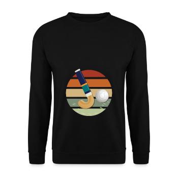 Retro Hockey Stick Hockey sur gazon Hockey en salle - Sweat-shirt Unisexe - noir - Devant - Alina (178cm) & Michal (187cm)