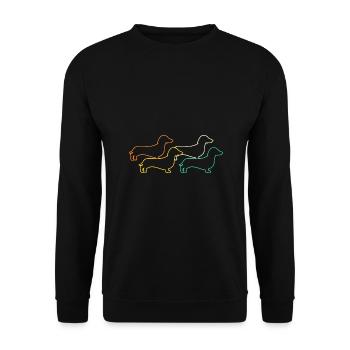 Hund Dackel - Unisex Pullover - Schwarz - Vorne - Alina (178cm) & Michal (187cm)