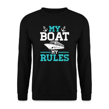 My Boat My Rules - Boating - Unisex Sweatshirt - black - Front - Alina (178cm) & Michal (187cm)