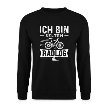 Ich Bin Selten Radlos - Fahrrad - Unisex Pullover - Schwarz - Vorne - Alina (178cm) & Michal (187cm)