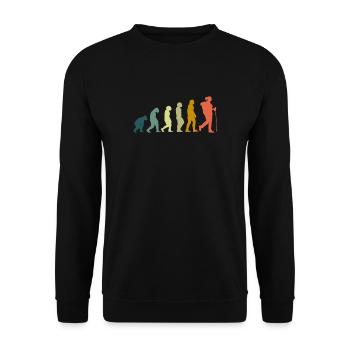 Evolution Wanderin Backpacker Pilgerin Wanderwoman - Unisex Pullover - Schwarz - Vorne - Alina (178cm) & Michal (187cm)