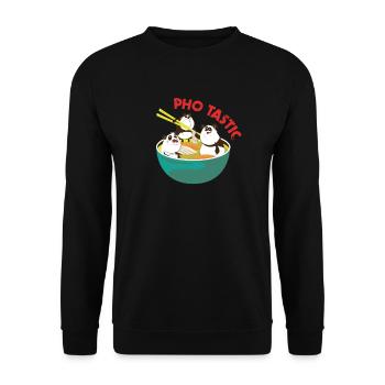 Pho Tastic Vietnam Panda Asien Suppe - Unisex Pullover - Schwarz - Vorne - Alina (178cm) & Michal (187cm)