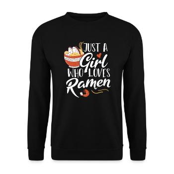 Juste une fille qui aime les ramen - Ramen - Sweat-shirt Unisexe - noir - Devant - Alina (178cm) & Michal (187cm)