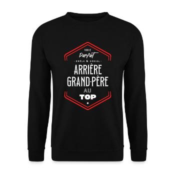 Arrière grand père parfait et au top - Sweat-shirt Unisexe - noir - Devant - Alina (178cm) & Michal (187cm)
