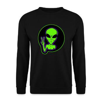 Außerirdischer - Unisex Pullover - Schwarz - Vorne - Alina (178cm) & Michal (187cm)