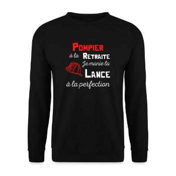 Pompier à la retraite, cadeau retraité du feu - Sweat-shirt Unisexe - noir - Devant - Alina (178cm) & Michal (187cm)