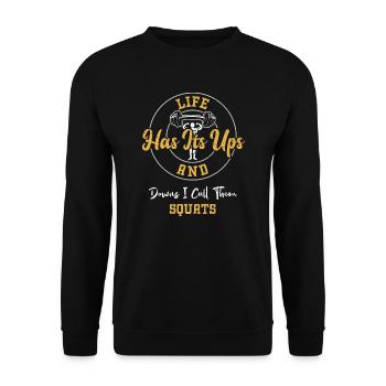 La vie a ses hauts et ses bas... - Sweat-shirt Unisexe - noir - Devant - Alina (178cm) & Michal (187cm)