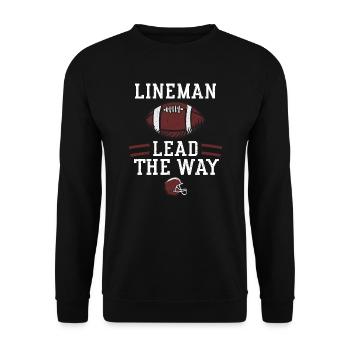 Lineman Lead The Way - Football - Sweat-shirt Unisexe - noir - Devant - Alina (178cm) & Michal (187cm)