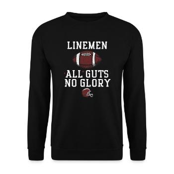Linemen All Guts No Glory - Unisex Sweatshirt - black - Front - Alina (178cm) & Michal (187cm)