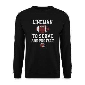 Monteur de lignes pour servir et protéger - Sweat-shirt Unisexe - noir - Devant - Alina (178cm) & Michal (187cm)
