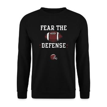 Fear the defense - Football - Unisex Pullover - Schwarz - Vorne - Alina (178cm) & Michal (187cm)