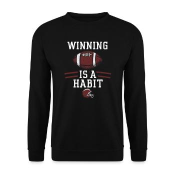 Winning is a habit - Football - Unisex Pullover - Schwarz - Vorne - Alina (178cm) & Michal (187cm)