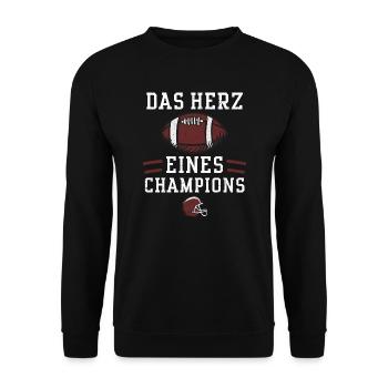 Das Herz eines Champions - Unisex Pullover - Schwarz - Vorne - Alina (178cm) & Michal (187cm)