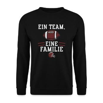 Ein Team, eine Familie - Football - Unisex Pullover - Schwarz - Vorne - Alina (178cm) & Michal (187cm)