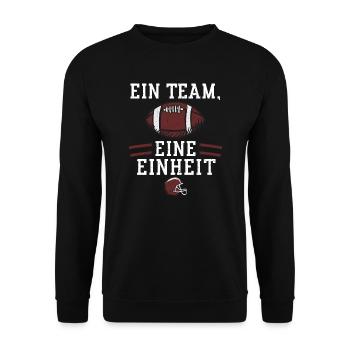 Ein Team, eine Einheit - Football - Unisex Pullover - Schwarz - Vorne - Alina (178cm) & Michal (187cm)