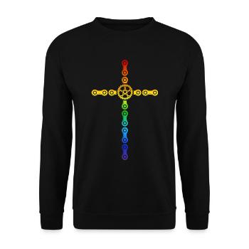 Selle de vélo fixe « pride bike parade » - Sweat-shirt Unisexe - noir - Devant - Alina (178cm) & Michal (187cm)