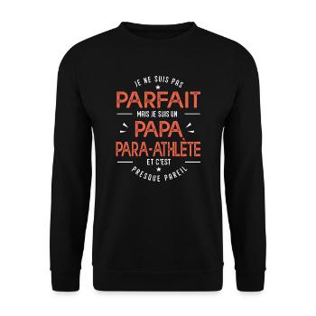 je suis un papa para athlète cadeau handicape - Sweat-shirt Unisexe - noir - Devant - Alina (178cm) & Michal (187cm)