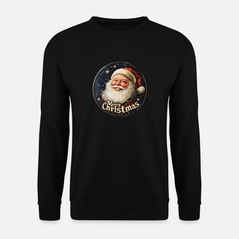 Retro Santa Design - Unisex Pullover - Schwarz