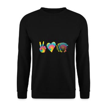 Accordion Player Accordion - Unisex Sweatshirt - black - Front - Alina (178cm) & Michal (187cm)