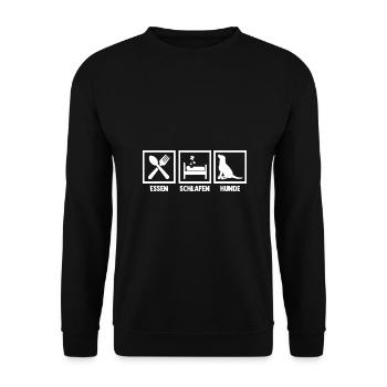 Chien Propriétaire De Chien Propriétaire De Chien Motif Chiens - Sweat-shirt Unisexe - noir - Devant - Alina (178cm) & Michal (187cm)