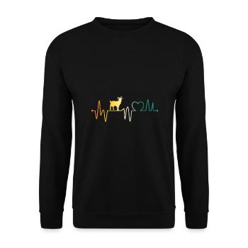 Battement de cœur Chèvres - Sweat-shirt Unisexe - noir - Devant - Alina (178cm) & Michal (187cm)