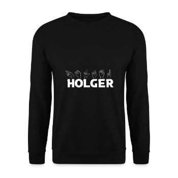 Langue des signes Holger - Sweat-shirt Unisexe - noir - Devant - Alina (178cm) & Michal (187cm)