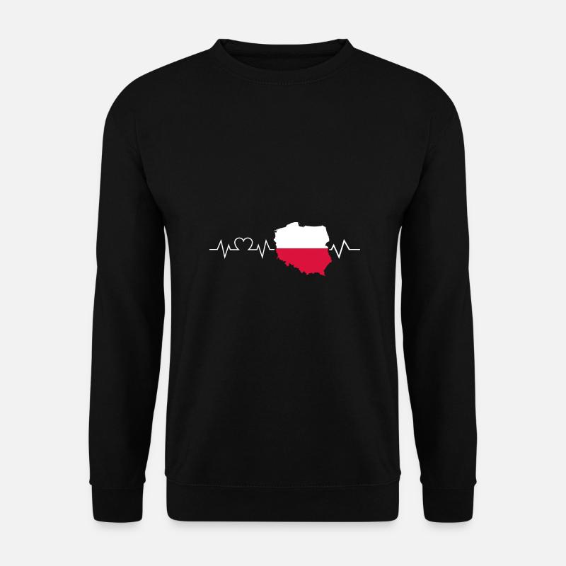 Pole Herzschlag Polen - Unisex Pullover - Schwarz