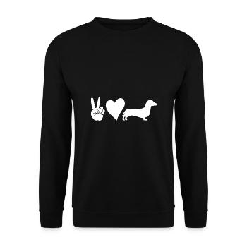 Hund Dackel - Unisex Pullover - Schwarz - Vorne - Alina (178cm) & Michal (187cm)
