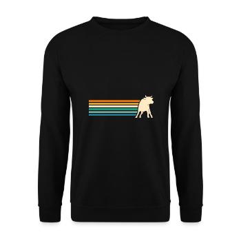 Büffel Rind Ochsen - Unisex Pullover - Schwarz - Vorne - Alina (178cm) & Michal (187cm)