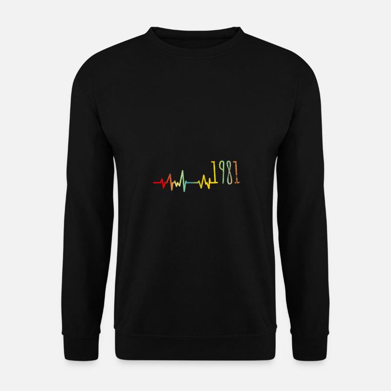 Herzschlag Herzlinie Herzfrequenz 1981 Shirt - Unisex Pullover - Schwarz